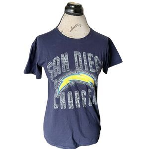 Chargers San Diego Womens Blouse T-shirt Size Small Crew Neck Football AFC Blue